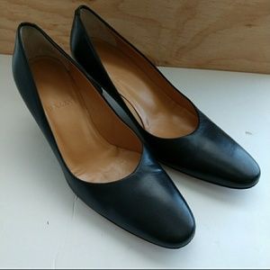 BALLY Silla Black Leather Pumps Made in Italy